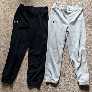 Under Armour Kids' Black and Gray Baseball Pants, Boys 7
